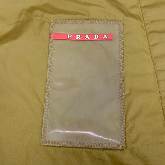 Prada Dark khaki nylon hooded drawstring waist long-sleeve trench coat - Picture 6 of 9